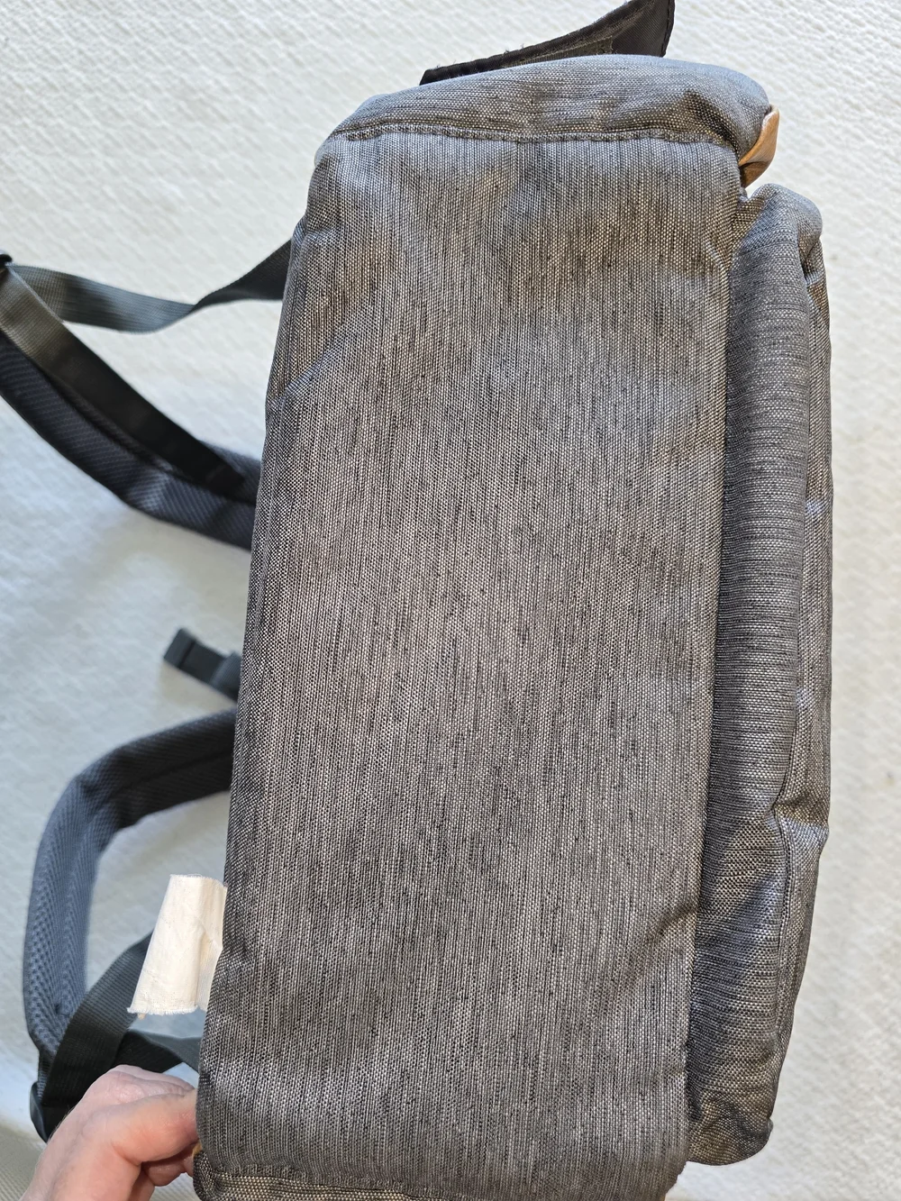 Eddie Bauer Light Gray and Gray Diaper Backpack with Tan Accents